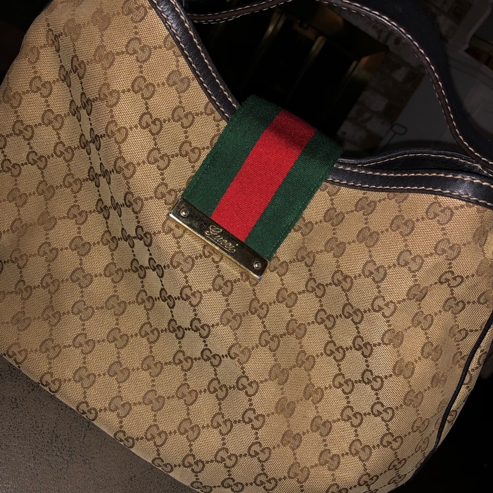 Gucci Web Hobo GG Canvas Large Bag - Picture 1 of 13